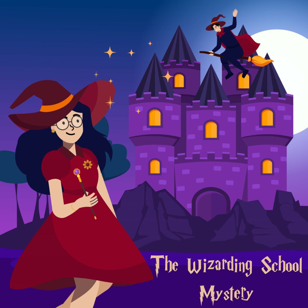wizard school non-murder mystery party game printable for kids birthday party and group activities ages 8 to 14