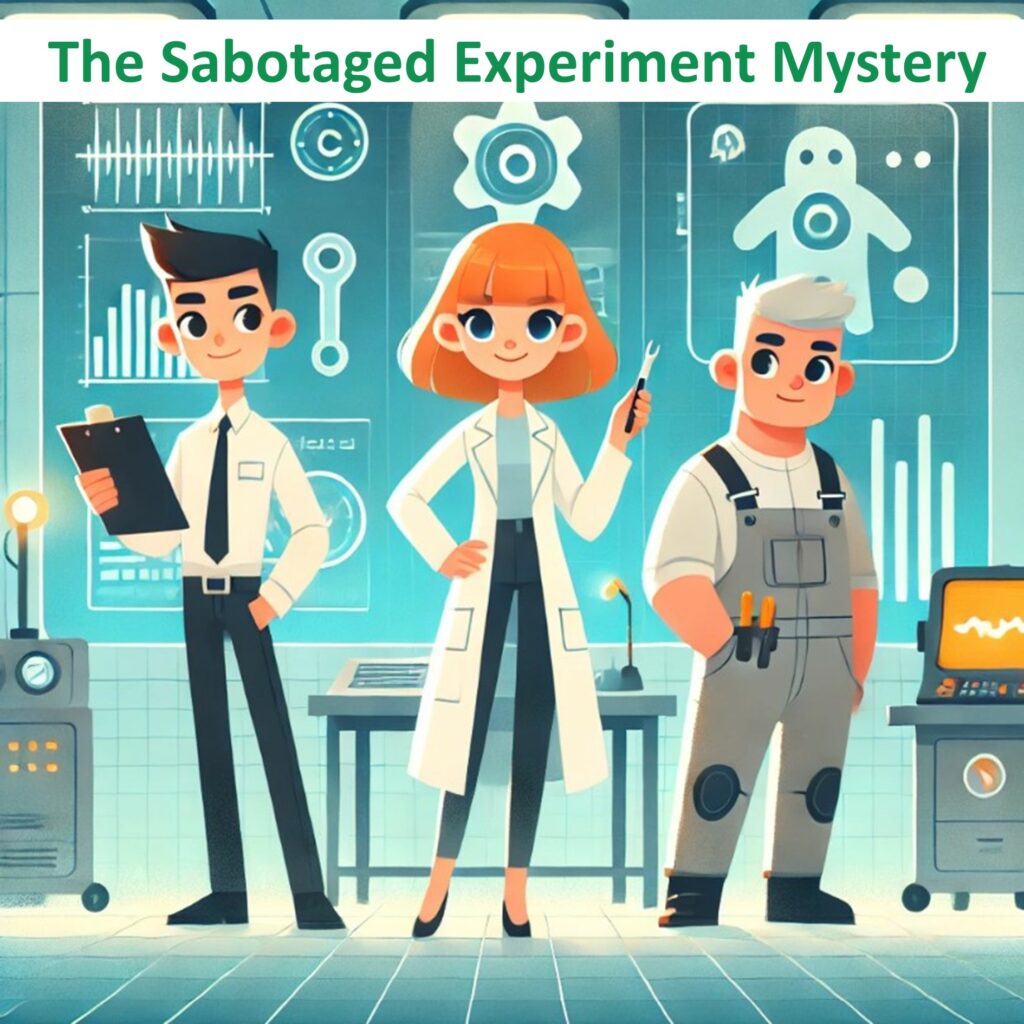 science lab non-murder mystery party game printable for kids classroom and birthday party ages 9 to 14