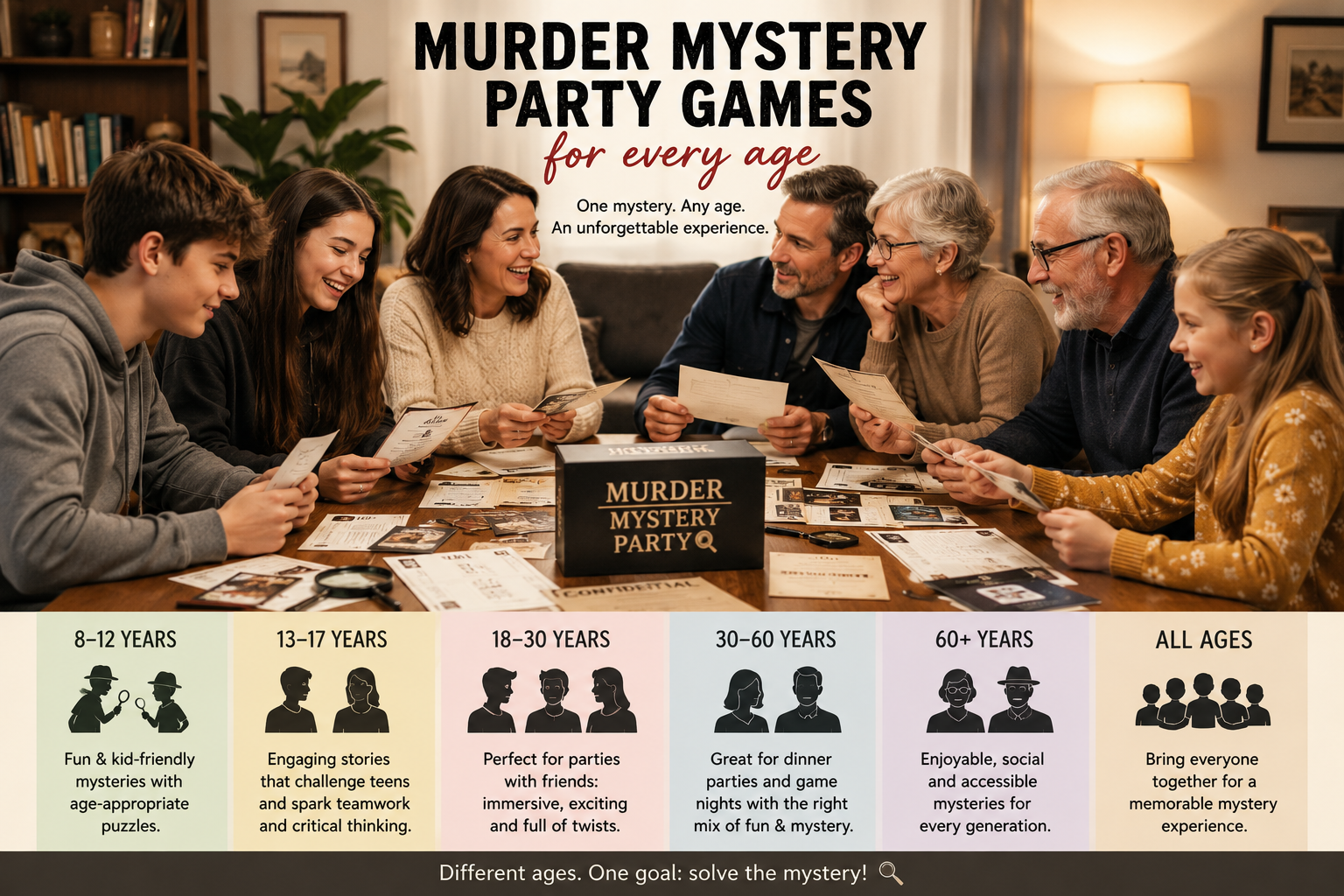 murder mystery party games for every age